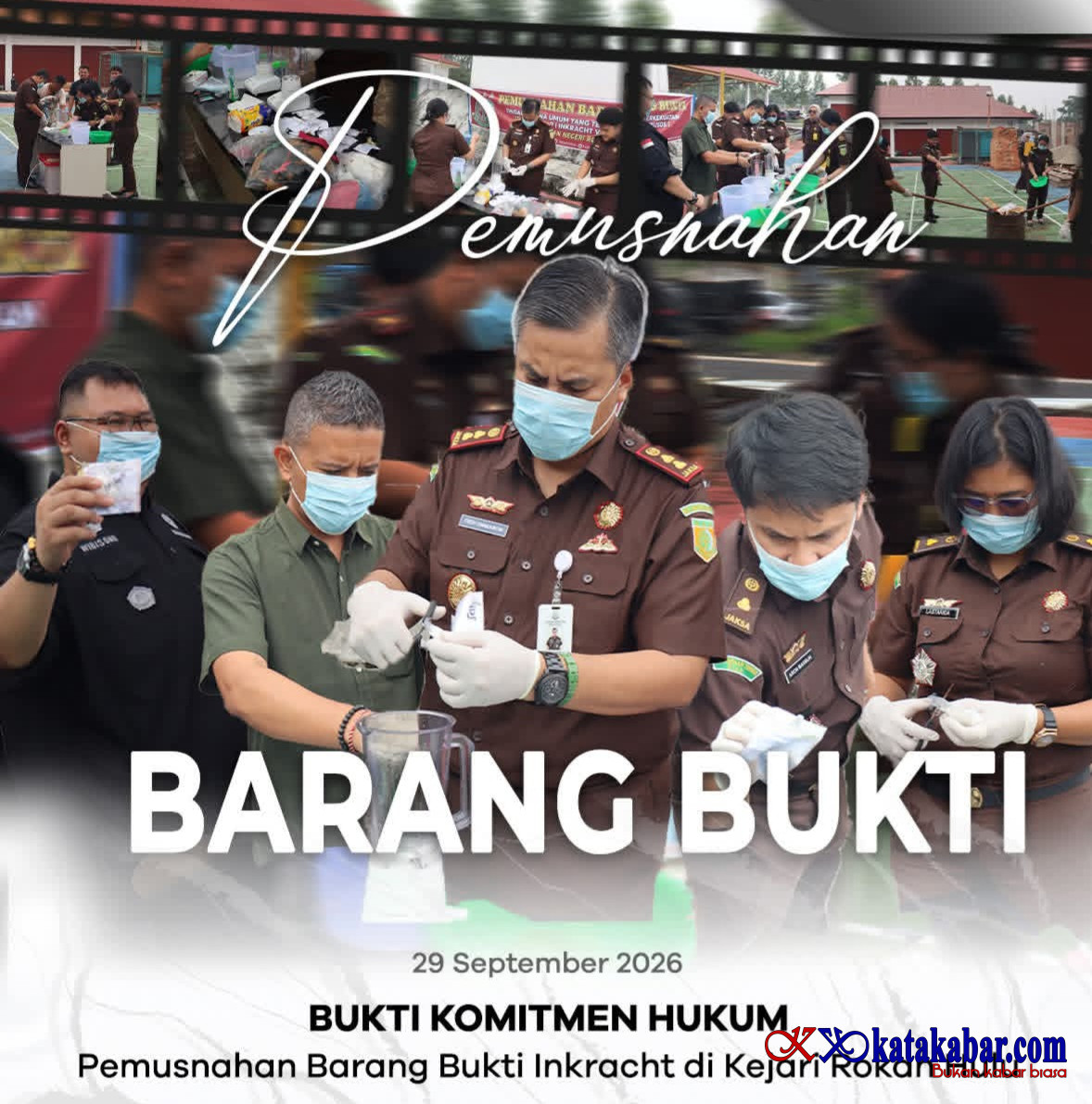 Soal Pemusnahan BB di Kajari Rohul, Kasi BB: Ganja 405,51 Gram dan Sabu 119,01 Gram dari 76 Perkara Dimusnahkan