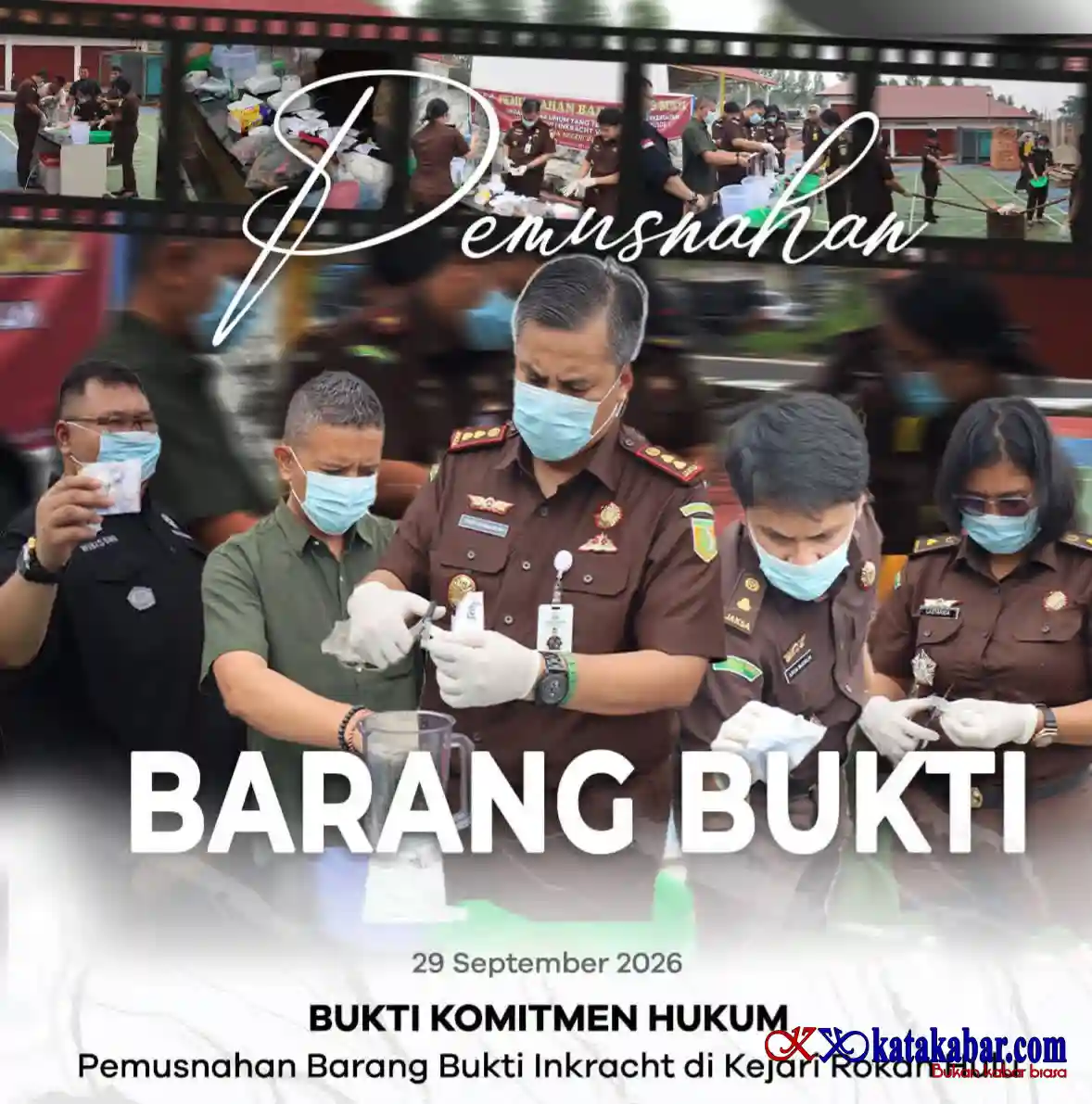 Soal Pemusnahan BB di Kajari Rohul, Kasi BB: Ganja 405,51 Gram dan Sabu 119,01 Gram dari 76 Perkara Dimusnahkan