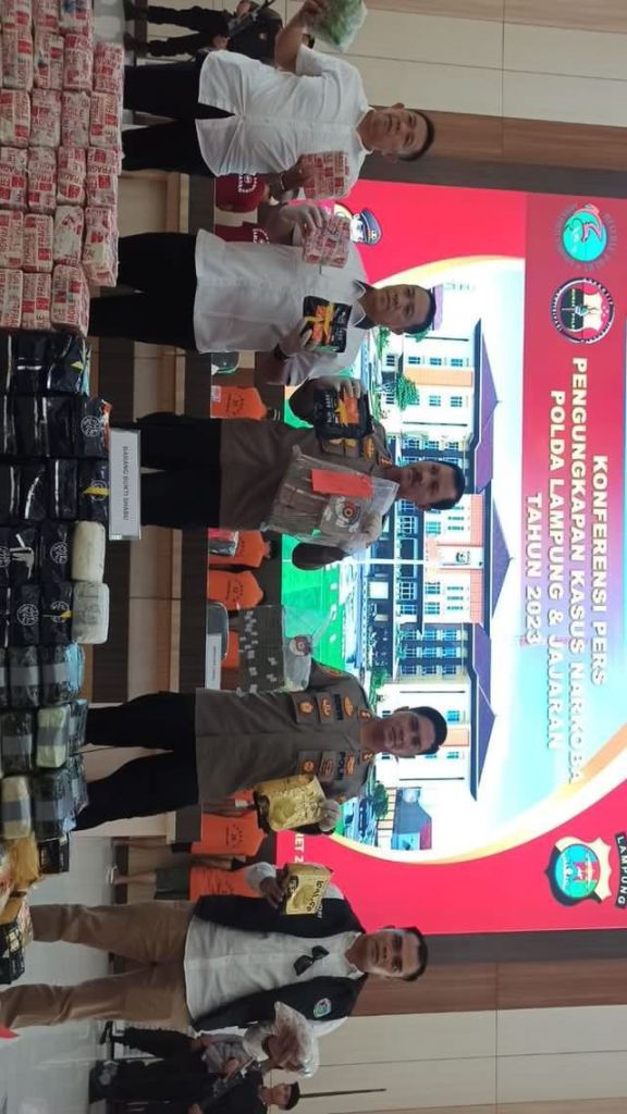 Polda Lampung Ungkap 9 Kasus dan Tahan 22 Pelaku Triwulan Pertama 2023